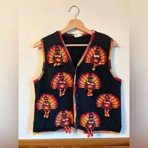 Vintage Bellepointe Colorful Turkey knit Vest